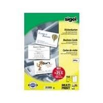 Sigel DP839 - Mikroperforierte Visitenkarten - hochweiß - 85 x 55 mm - 200 g/m2 - 150 Karte(n) (15 Bogen x 10) - (DP839)