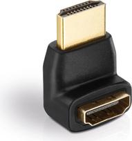 Helos HDMI/HDMI Adapter - Eco - 1080p - 90° HDMI/HDMI 1080p Adapter mit vergoldeten Steckkontakten. HDMI A Stecker (19pol) auf HDMI A Buchse (19pol). 90°. Farbe: Schwarz *RoHS Compliant* (X-HA070)