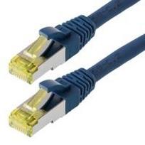 Helos - Patch-Kabel - RJ-45 (M) zu RJ-45 (M) - 25 cm - SFTP, PiMF - CAT 6a - halogenfrei, geformt, ohne Haken - Blau