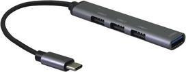 Helos HUB, 4in1 USB-C 3.2 St./3x USB-A 2.0 Bu. + 1x USB-A 3.0 Bu., spacegrau hochwertiges Aluminiumgehäuse , bis zu 5Gbit/s dank USB 3.0 Standard , Plug & Play , USB-Type C 3.2 St. HUB mit 3x USB-A 2.0 Bu. und 1x USB-A 3.0 Bu. , PREMIUM , CE-zertifiziert , vergoldete Kontakte , ROHS 2.0 und REACH-konform , Farbe: spacegrau (344447)