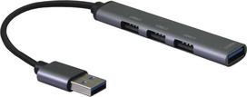 Helos HUB, 4in1 USB-A 3.0 St./3x USB-A 2.0 Bu. + 1x USB-A 3.0 Bu., spacegrau hochwertiges Aluminiumgehäuse , bis zu 5Gbit/s dank USB 3.0 Standard , Plug & Play , USB-A 3.0 St. HUB mit 3x USB-A 2.0 Bu. und 1x USB-A 3.0 Bu. , PREMIUM , CE-zertifiziert , vergoldete Kontakte , ROHS 2.0 und REACH-konform , Farbe: spacegrau (344404)