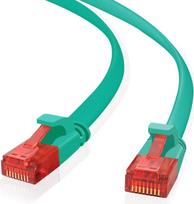 Helos Ultra Slim - Patch-Kabel - RJ-45 (M) zu RJ-45 (M) - 15 m - UTP - geformt, ohne Haken, flach - grün