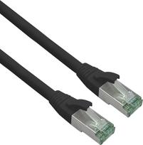 Herweck Helos - Patch-Kabel - RJ-45 (M) zu RJ-45 (M) - 3,0m - 6 mm - SFTP, PiMF - CAT 7 (Kabel) / CAT 6a (Anschlüsse) - halogenfrei, Knickschutzmanschette - Schwarz (363734)