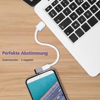 Helos PREMIUM - USB-Adapter - USB Typ A (W) gewinkelt zu USB-C (M) gerade - USB 3.1 OTG - Schwarz