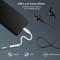 Helos Premium - Audio-Adapter - USB-C männlich zu Stereo Mini-Klinkenstecker weiblich - 10 cm - Silber