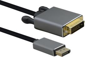Helos PREMIUM - Adapterkabel - DisplayPort (M) zu DVI-D (M) - DisplayPort 1.1 - 1 m - 1080p-Unterstützung, Dolby DTS-HD Master Audio-Unterstützung - Schwarz