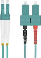 Helos - Patch-Kabel - LC Multi-Mode (M) zu SC multi-mode (M) - 0.5 m - Glasfaser - Duplex - 50/125 Mikrometer - OM3 - geformt - Aquamarin, Fiberglas