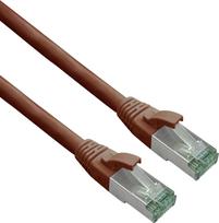 Herweck Helos - Patch-Kabel - RJ-45 (M) zu RJ-45 (M) - 15,0m - 6 mm - SFTP, PiMF - CAT 7 (Kabel) / CAT 6a (Anschlüsse) - geschirmt, halogenfrei, geformt, ohne Haken, verseilt, Knickschutzmanschette - braun (363777)