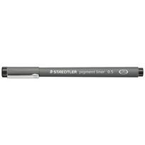STAEDTLER Fineliner pigment liner, schwarz, 0,5 mm Strichstärke, lange Metallspitze ideal für Lineale und (308 05-9)