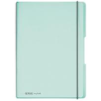 herlitz Notizheft my.book flex Pastell, A4, PP-Cover, minze- transparent, abgerundete Ecken, Verschluss- und Haltegummi - 1 Stück (11408655)