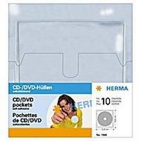 HERMA - CD/DVD-Hülle - Kapazität: 1 CD/DVD - durchsichtig (Packung mit 10)