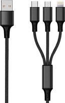 2GO 797153 USB Kabel 1,5 m USB B USB C/Micro-USB B/Lightning Schwarz (797153)