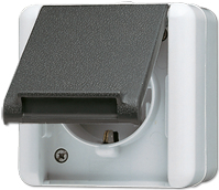 JUNG 820 W - CEE 7/3 - Schwarz - Weiß - Thermoplast - IP44 - 250 V - 16 A