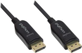 Optisches Hybrid DisplayPort 1.2 Anschlusskabel, 4K2K / UHD 60Hz, vergoldete Stecker und Kupferkontakte, schwarz, 100m, PYTHON® Series (GC-M0180)
