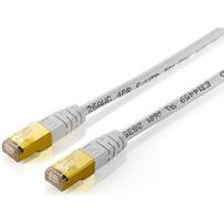 equip Patchkabel, Kat. 5e, F/UTP, 10,00 m, weiß foliengeschirmt, angespritzter Knickschutz, AGW26, 100 MHz (235416)
