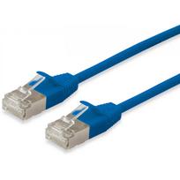 equip Slim - Patch-Kabel - RJ-45 (M) bis RJ-45 (M) - 1 m - S/FTP - CAT 6a - geformt, ohne Haken - Blau