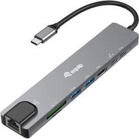 Equip Adapter USB-C -> HDMI GbE 3xUSB3.2 Gen1 SD/TF PD 100W - Adapter - Digital/Daten (133497)