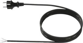 Bachmann H07RN-F3G - Stromkabel - Typ F (M) bis ohne Stecker - Wechselstrom 250 V - 16 A - 2,0m - geformt - Schwarz - Deutschland (322.174)