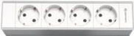 Kindermann Module holder 4-fold, 4 x mains, x empty - Steckdosengehäuse - oberflächenbündig montierbar - Stecker CEE 7/4 x 4 (7449000204)