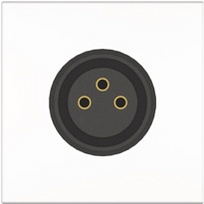 Kindermann 7464000412. Buchsen-Typ: XLR, Module Menge (max): 1 Modul(e). Produktfarbe: Weiß, Material: Kunststoff. Breite: 45 mm, Höhe: 45 mm (7464000412)