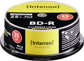 Intenso - 25 x BD-R - 25GB 6x - bedruckbare Oberfläche - Spindel (5101114)