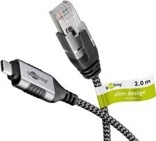 Goobay Ethernet-Kabel USB-C 3.1 auf RJ45 Slim 2 m - verbindet Router Modem oder (74403)