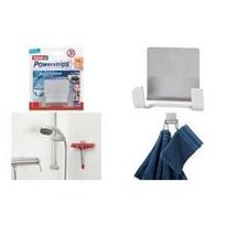 tesa Powerstrips Duo-Haken WAVE WATERPROOF, aus Edelstahl zum Aufhängen von Handtüchern, Schwämmen und anderen Bade- (59710-00000-00)