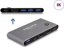 DeLOCK 18647 Tastatur/Video/Maus (KVM)-Switch Anthrazit (18647)