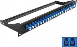 Delock - Patch Panel - Rack montierbar - LC Duplex SM X 24 - Schwarz, Blau - 1U - 48,3 cm (19) (43386)