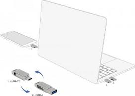 Delock USB 3.2 Gen 1 USB-C™ + Typ-A Speicherstick 32GB - Metallgehäuse