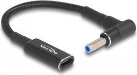 Delock - Netzteil - 24 pin USB-C (W) zu Gleichstromstecker 4,5 x 3.0 mm (M) gewinkelt - 19.5 V - 3 A - 15 cm - Schwarz (60031)