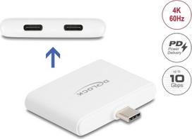 Delock USB Type-C Adapter zu USB-C Daten 10Gbps und Video 4K 60 Hz + USB Type-C PD 92 W