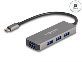 DeLOCK 63173 Schnittstellen-Hub USB 3.2 Gen 1 (3.1 Gen 1) Type-C 5000Mbit/s Schwarz (63173)