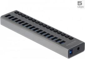 Delock Externer SuperSpeed USB Hub mit 16 Ports + Schalter