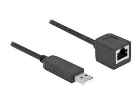Delock - Serieller Adapter - USB (M) bis RJ-45 (W) - 50cm - USB / USB2.0 / EIA-232 - Schwarz (64163)