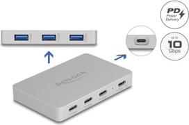 Delock 7 Port USB Hub mit 4 x USB Type-C Buchse und 3 x USB Typ-A Buchse mit PD 82 W