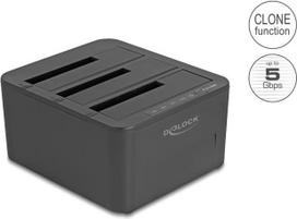 Delock USB Dockingstation für 3 x SATA HDD SSD mit 1 2 Klon Funktion (64332)