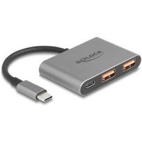DELOCK 3 Port USB Hub 10Gbps mit USB Type-C zu 1 x USB Type-C + 2 x USB Typ-A