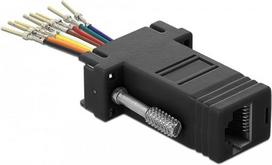 Delock Adapter D-Sub 9 Pin Stecker zu RJ45 Buchse Montagesatz schwarz (66166)