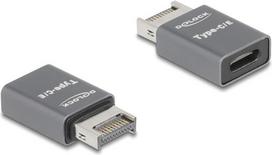 Delock Adapter USB 10Gbps Typ-E Key A Stecker zu Type-C Buchse Metall (67234)