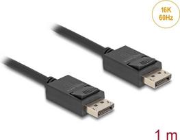 Delock Coaxial - DisplayPort-Kabel - DisplayPort (M) zu DisplayPort (M) - DisplayPort 2,1 - 1,0m - unterstützt 16K 60 Hz (15,360 x 8640), bis zu 80Gbps Datentransferrate - Schwarz (80491)