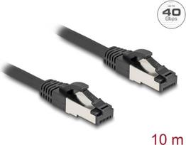 Delock - Patch-Kabel - RJ-45 (M) zu RJ-45 (M) - 10,0m - 6 mm - SFTP, PiMF - CAT 8,1 - Schwarz (80575)