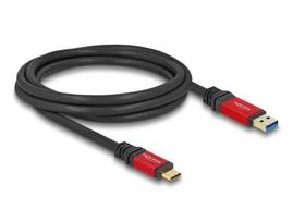 Delock USB 10Gbps Kabel USB Typ-A Stecker zu USB Type-C™ Stecker 2 m rot Metall (80618)