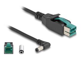 Delock PoweredUSB Kabel Stecker 12 V zu DC 5,5 x 2,5 mm Stecker gewinkelt 1 m (80609)