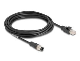 Delock M12 Kabel A-kodiert 8 Pin Stecker zu RJ45 PVC 5 m (80811)