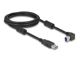 Delock - USB-Kabel - USB Typ A (M) gerade zu USB Type B (M) links abgewinkelt - USB 3,0 - 2,0m - up to 5Gbps data transfer rate - Schwarz (81101)