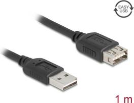 Delock USB 2.0 Verlängerungskabel EASY Typ-A Stecker zu Buchse 1 m - Digital/Daten - Verlängerungskabel (81512)
