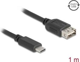 Delock USB 2.0 Kabel Type-C Stecker zu EASY Typ-A Buchse 1 m - Kabel - Digital/Daten (81536)