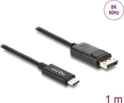Delock Koaxiales USB Type-C zu DisplayPort Kabel DP Alt Mode 4K 60 Hz mit Geflechtmantel - Kabel - Digital/Daten (81701)