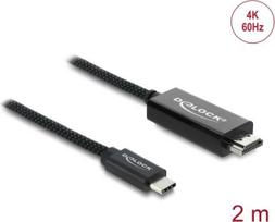 Delock Koaxiales USB Type-C zu HDMI Kabel DP Alt Mode 4K 60 Hz mit Geflechtmantel - Kabel - Digital/Daten (81704)